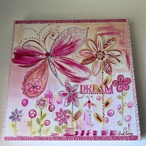 12*12 butterfly/dream print on canvas wood frame